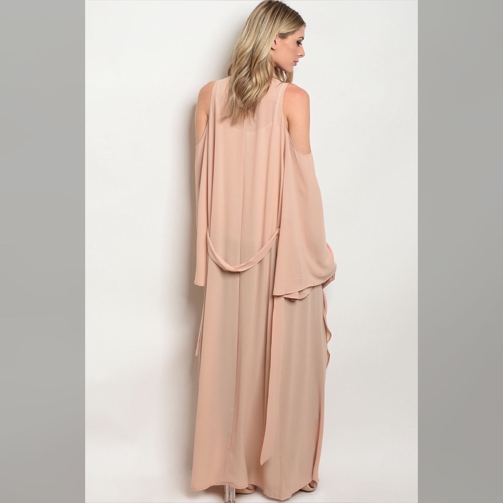 JUST IN !!! TAUPE LONG FLOWY KIMONO DUSTER - Picture 2 of 6